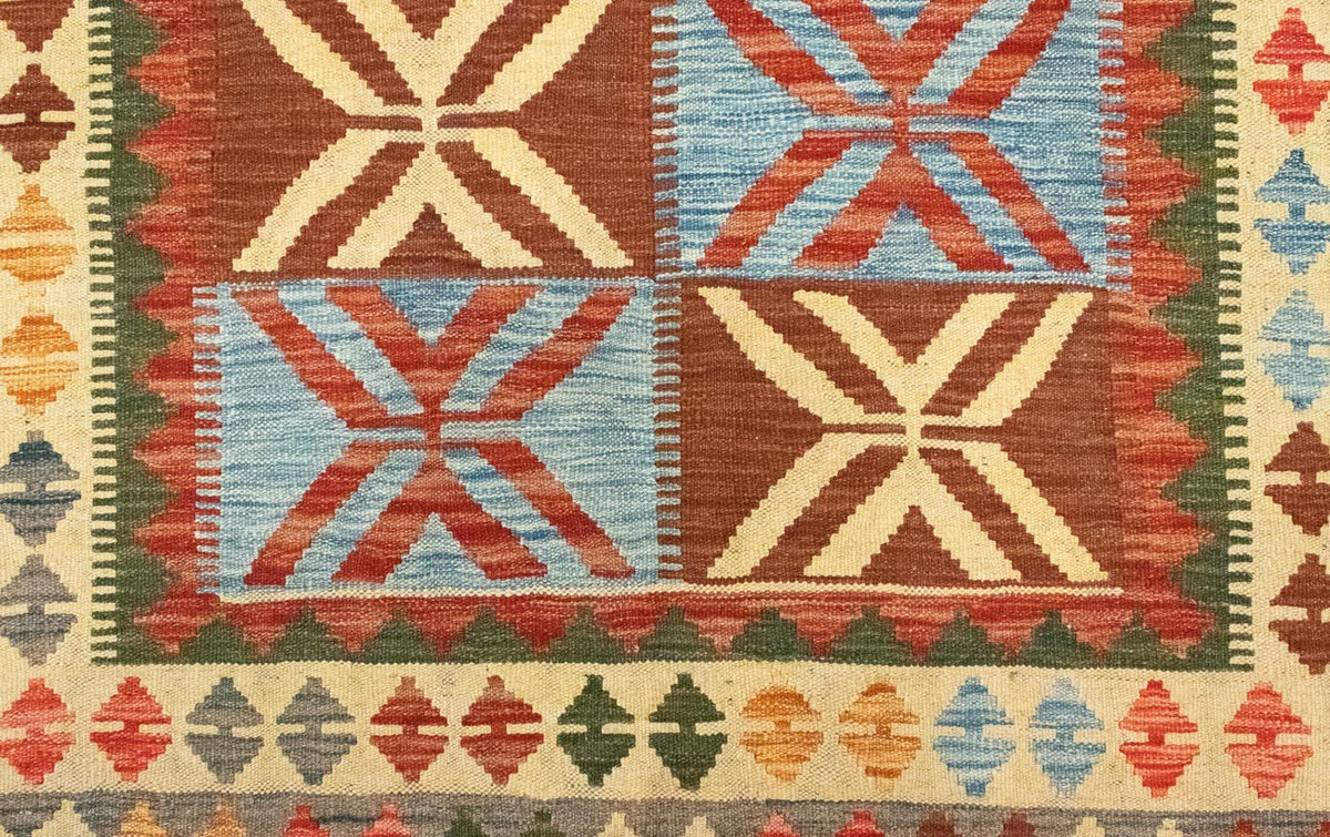 Dywan Kelim - Orientalny - 206 x 154 cm - pomarańczowy