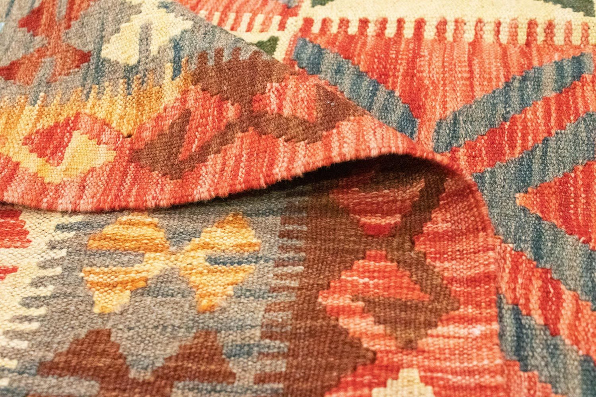 Dywan Kelim - Orientalny - 206 x 154 cm - pomarańczowy