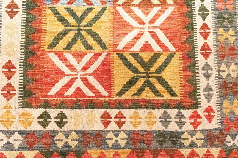 Dywan Kelim - Orientalny - 205 x 150 cm - pomarańczowy