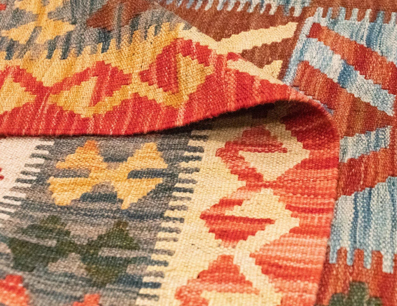 Dywan Kelim - Orientalny - 205 x 150 cm - pomarańczowy