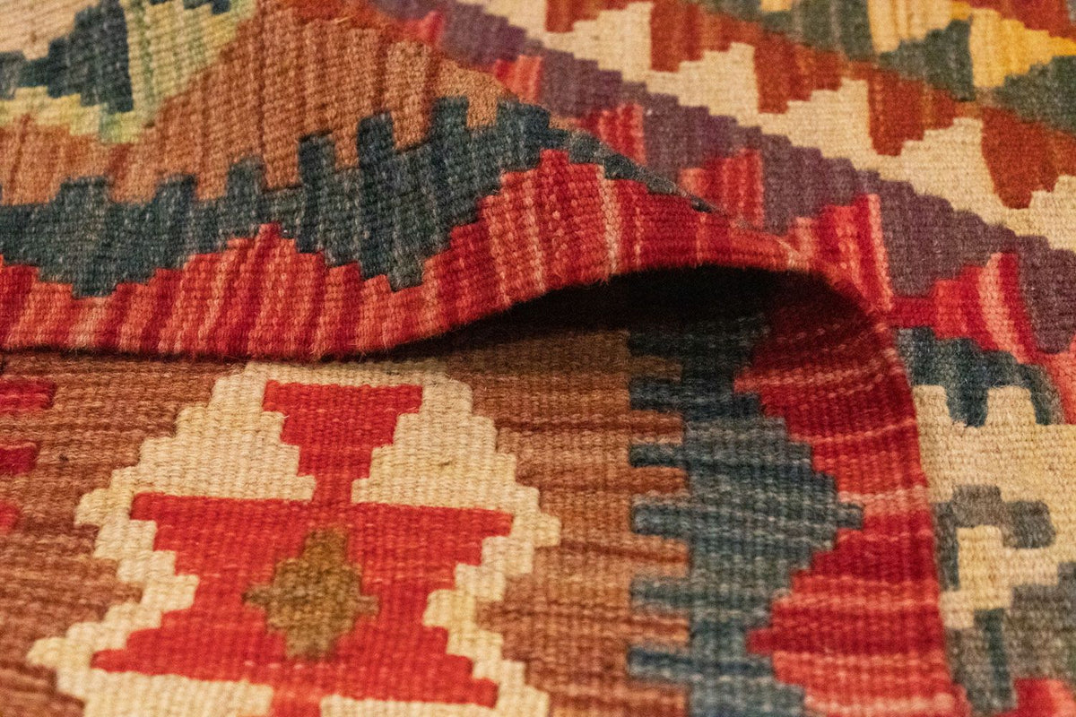 Dywan Kelim - Orientalny - 203 x 148 cm - pomarańczowy