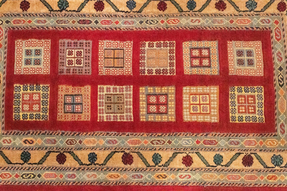 Perski dywan - Nomadyczny - 114 x 81 cm - czerwony