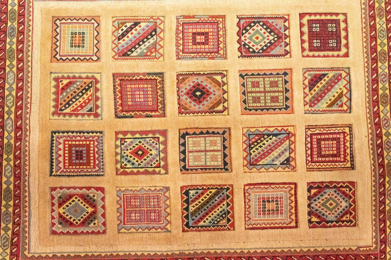 Perski dywan - Nomadyczny - 149 x 121 cm - czerwony