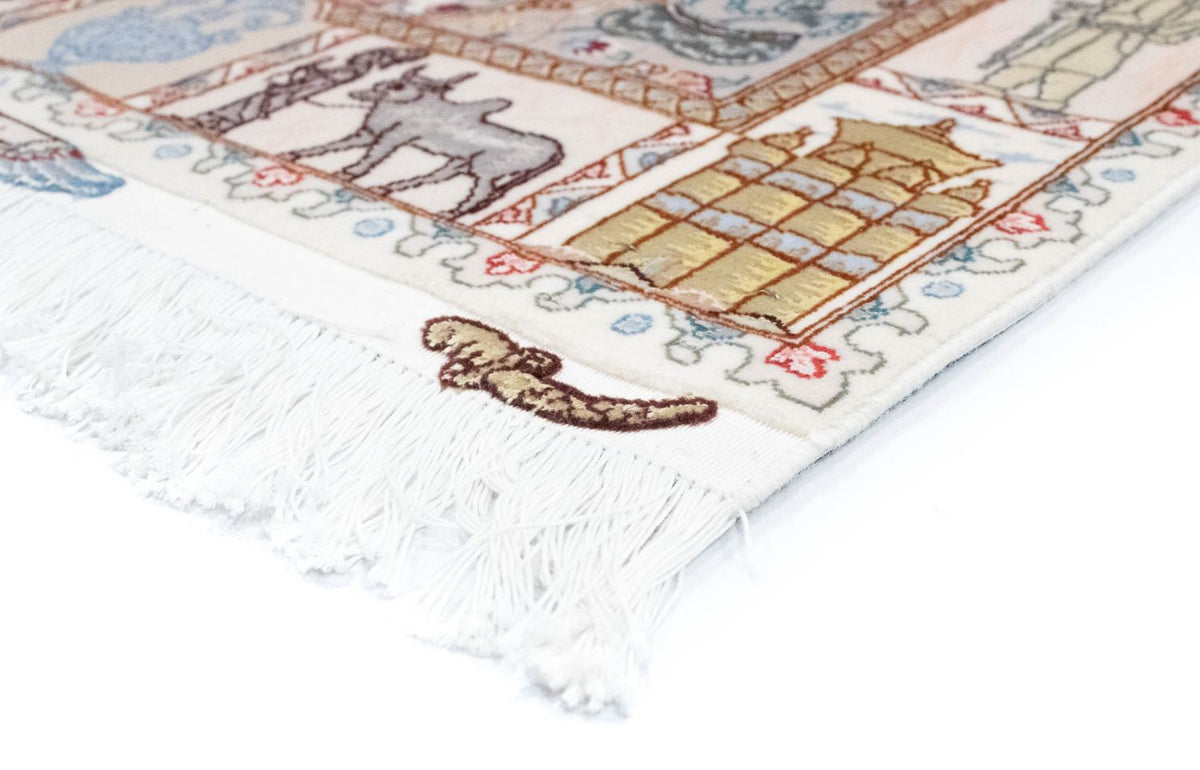 Dywan perski - Tabriz - Królewski - 134 x 75 cm - beżowy