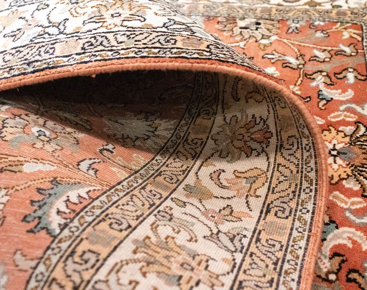 Jedwabny dywan - Kashmir Silk - 122 x 76 cm - pomarańczowy