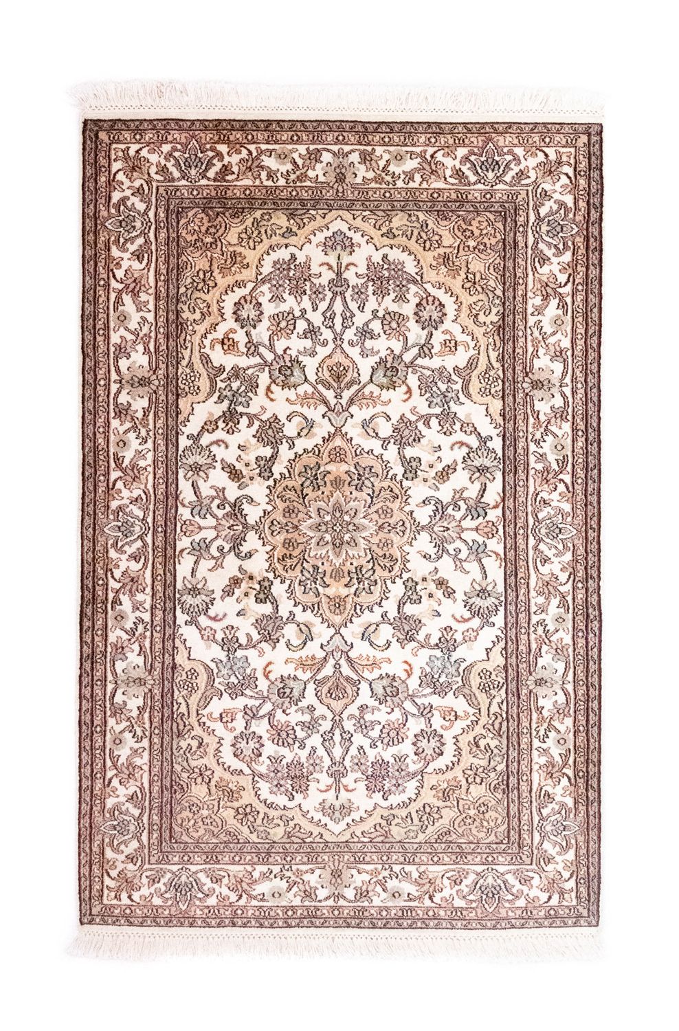 Jedwabny dywan - Kashmir Silk - 125 x 80 cm - beżowy