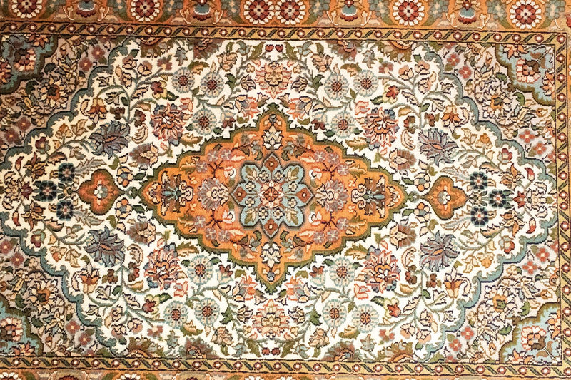 Jedwabny dywan - Kashmir Silk - 120 x 80 cm - beżowy