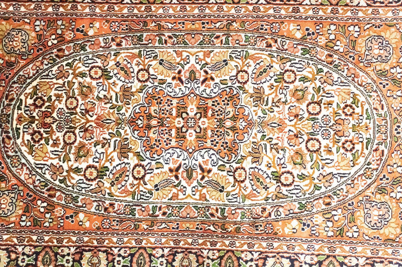 Jedwabny dywan - Kashmir Silk - 125 x 83 cm - pomarańczowy