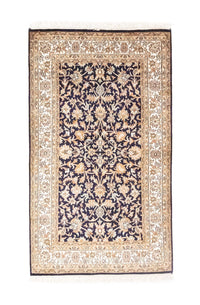 Jedwabny dywan - Kashmir Silk - 127 x 74 cm - niebieski