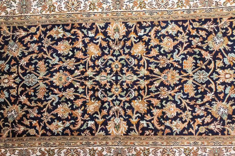 Jedwabny dywan - Kashmir Silk - 127 x 74 cm - niebieski