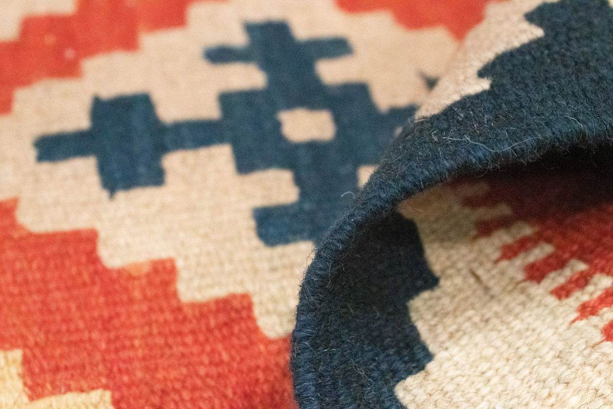 Dywan Kelim - Orientalny - 87 x 64 cm - pomarańczowy