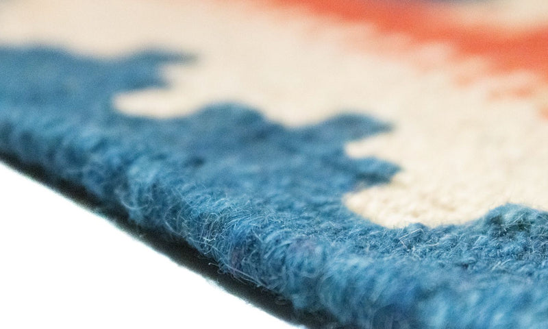 Dywan Kelim - Orientalny - 95 x 64 cm - pomarańczowy