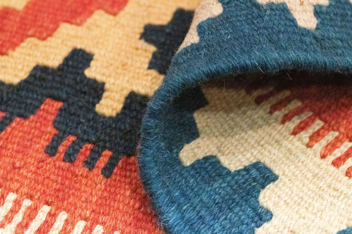 Dywan Kelim - Orientalny - 95 x 64 cm - pomarańczowy