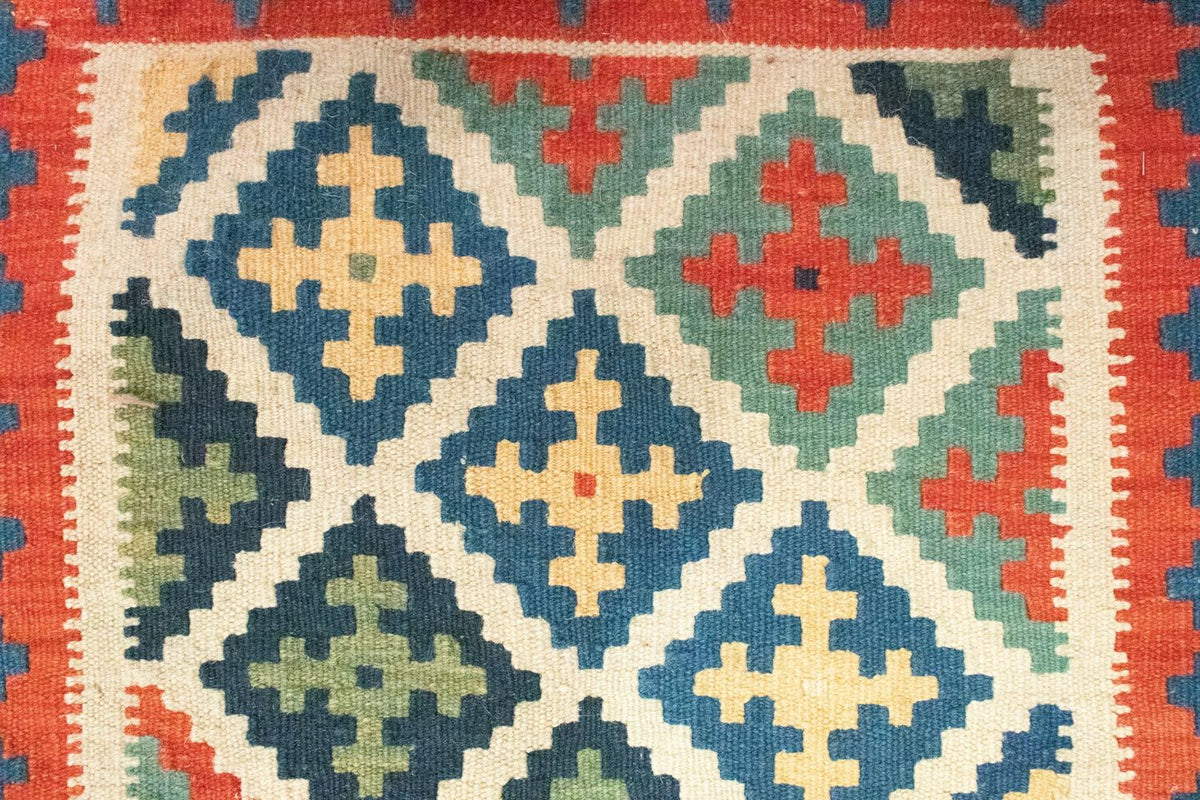 Dywan Kelim - Orientalny - 90 x 63 cm - pomarańczowy