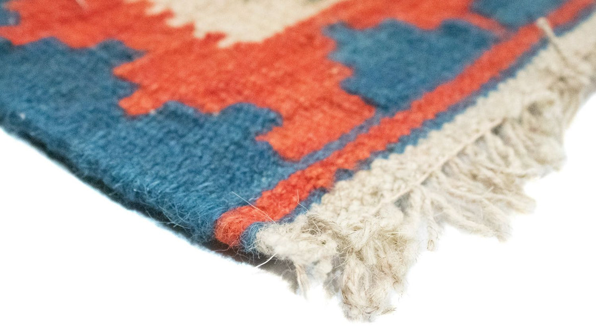 Dywan Kelim - Orientalny - 90 x 63 cm - pomarańczowy