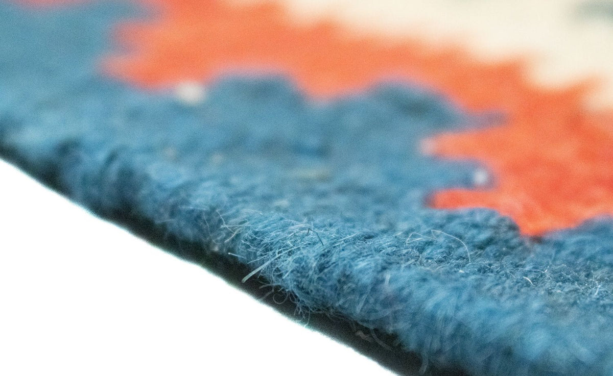 Dywan Kelim - Orientalny - 90 x 63 cm - pomarańczowy