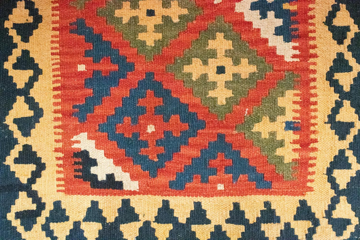 Dywan Kelim - Orientalny - 90 x 62 cm - pomarańczowy