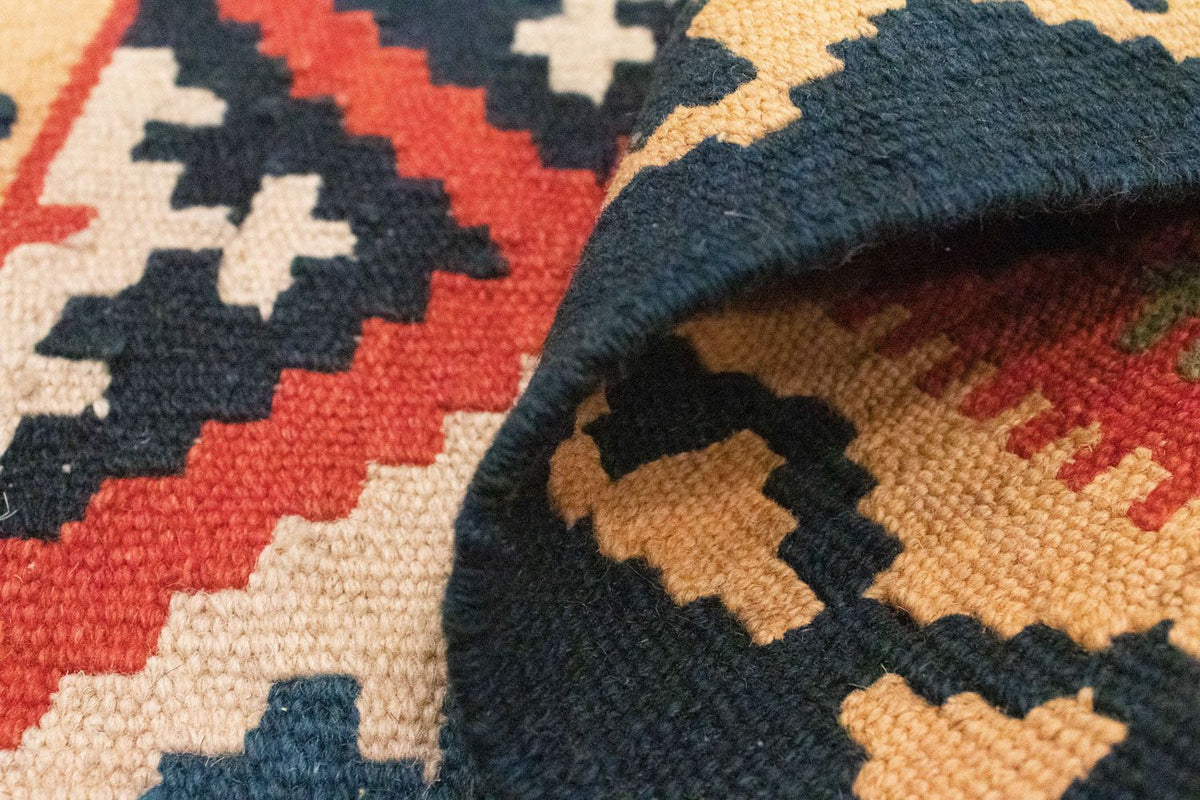 Dywan Kelim - Orientalny - 90 x 62 cm - pomarańczowy