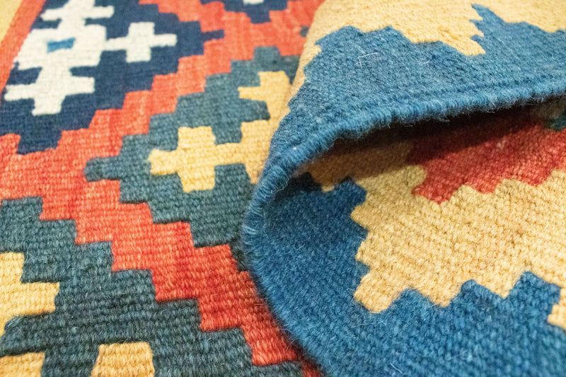 Dywan Kelim - Orientalny - 90 x 64 cm - pomarańczowy