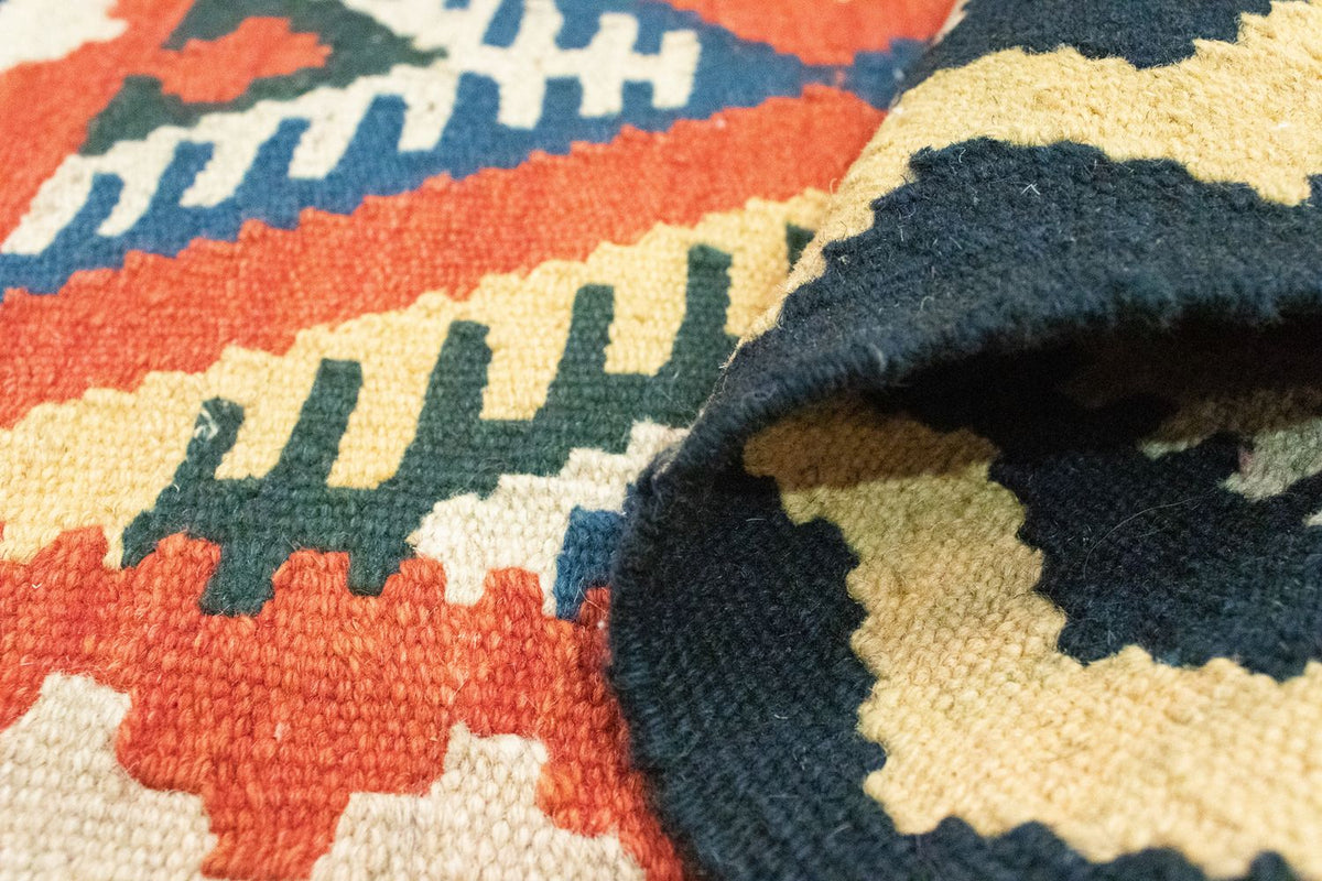 Dywan Kelim - Orientalny - 90 x 65 cm - pomarańczowy