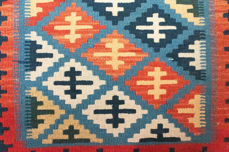 Dywan Kelim - Orientalny - 92 x 65 cm - niebieski