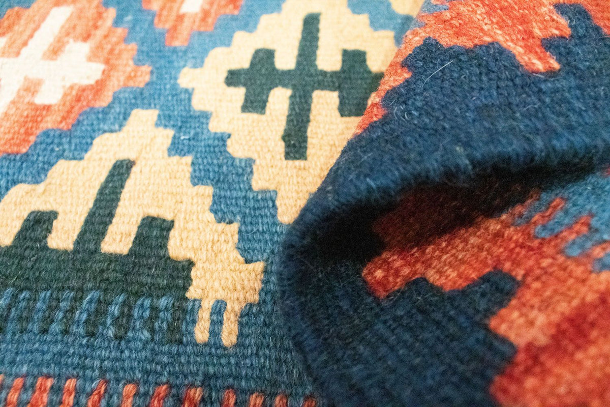 Dywan Kelim - Orientalny - 92 x 65 cm - niebieski