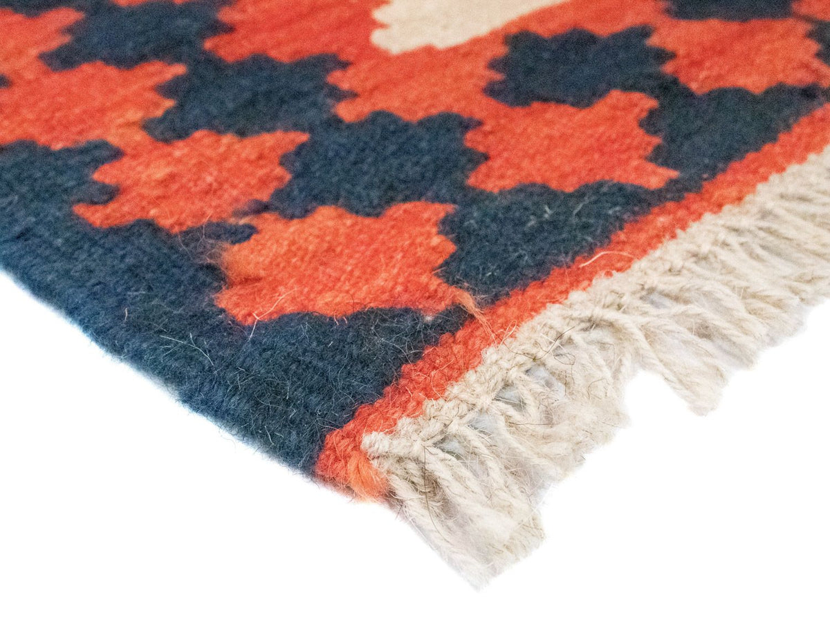 Dywan Kelim - Orientalny - 96 x 64 cm - pomarańczowy