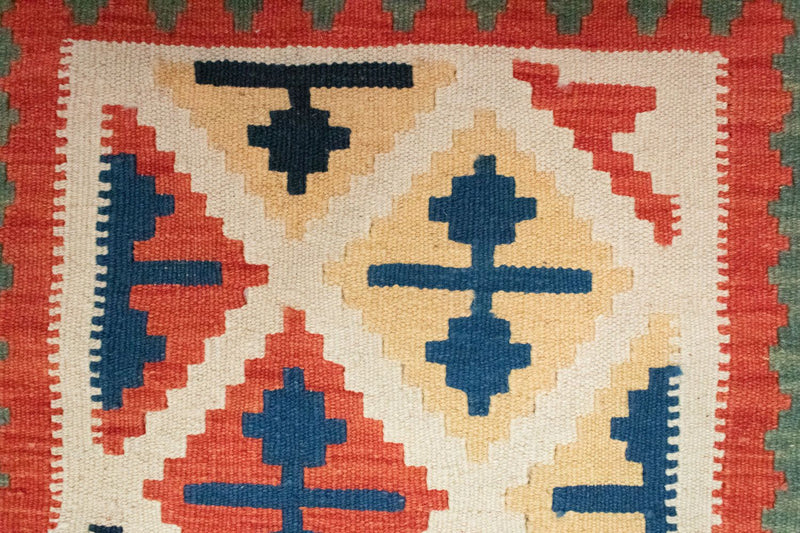 Dywan Kelim - Orientalny - 93 x 61 cm - pomarańczowy