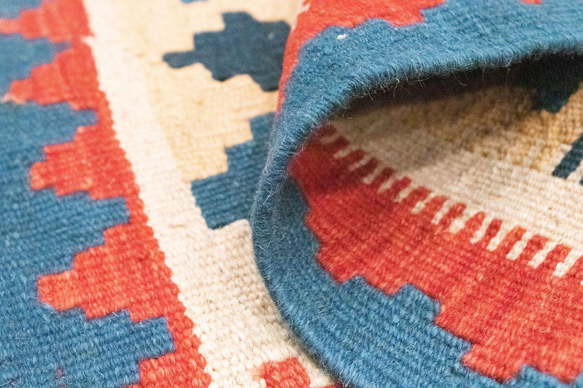 Dywan Kelim - Orientalny - 85 x 64 cm - pomarańczowy