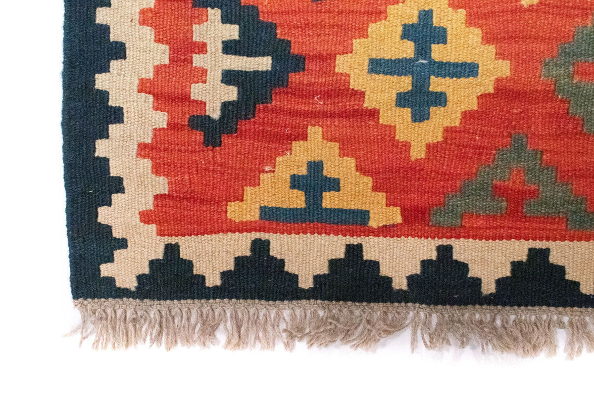 Dywan Kelim - Orientalny - 93 x 62 cm - pomarańczowy