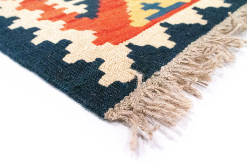 Dywan Kelim - Orientalny - 93 x 62 cm - pomarańczowy