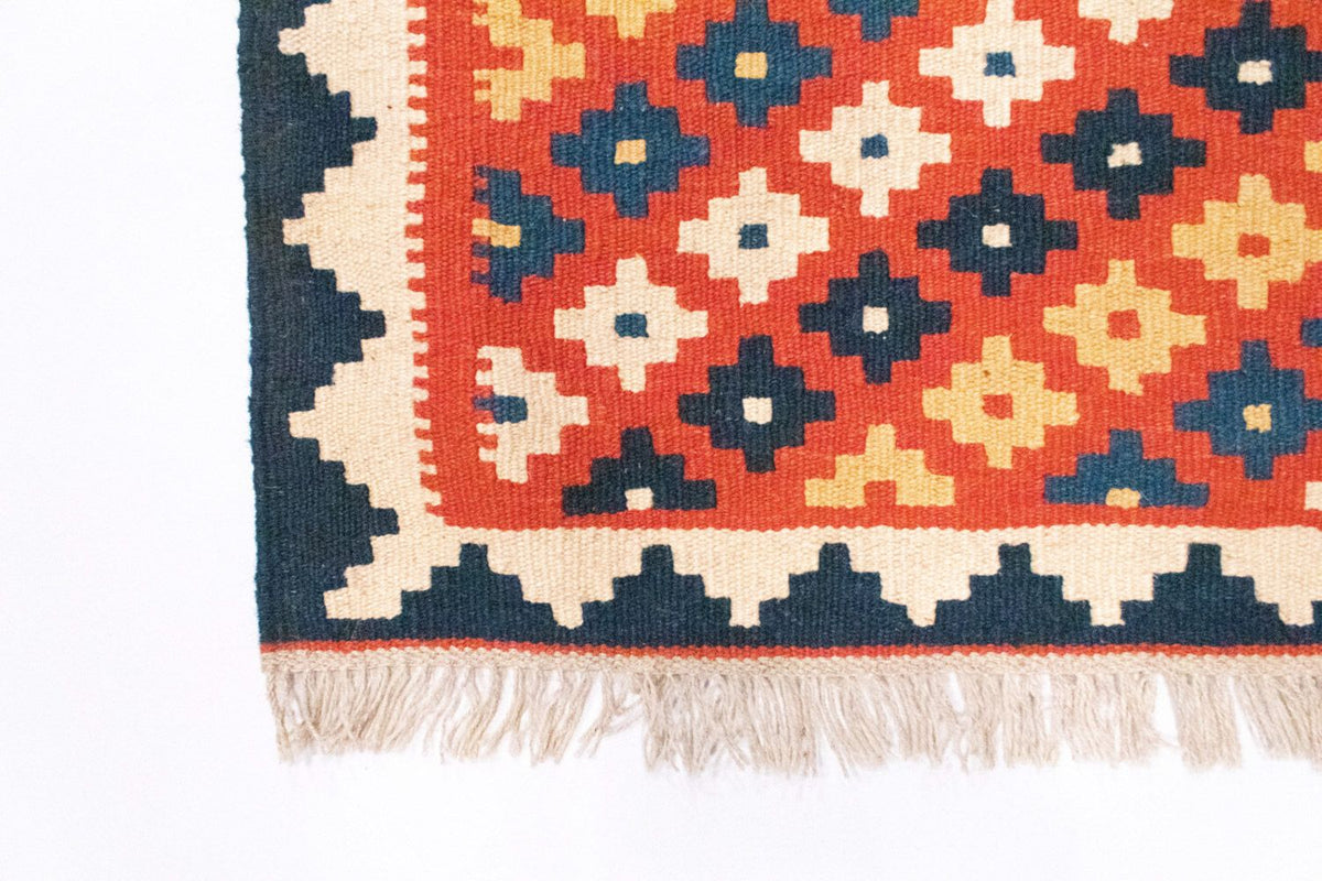 Dywan Kelim - Orientalny - 98 x 65 cm - pomarańczowy