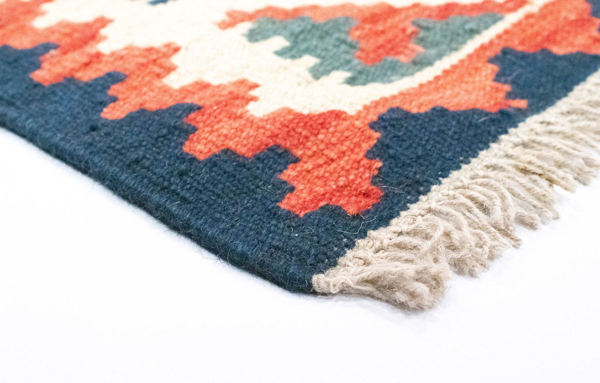 Dywan Kelim - Orientalny - 95 x 65 cm - pomarańczowy