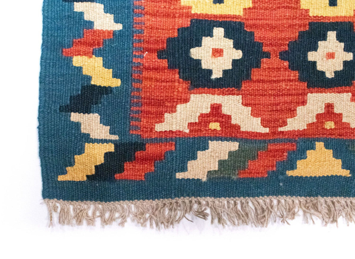 Dywan Kelim - Orientalny - 87 x 62 cm - pomarańczowy