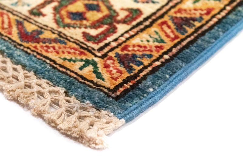 Biegacz Dywan Ziegler - Kazak - 212 x 79 cm - niebieski