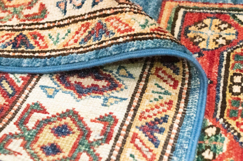 Biegacz Dywan Ziegler - Kazak - 212 x 79 cm - niebieski