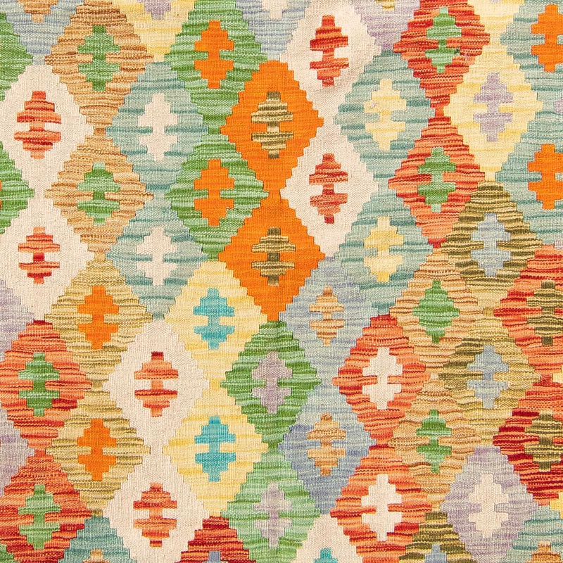 Dywan Kelim - Splash - 254 x 174 cm - turkusowy