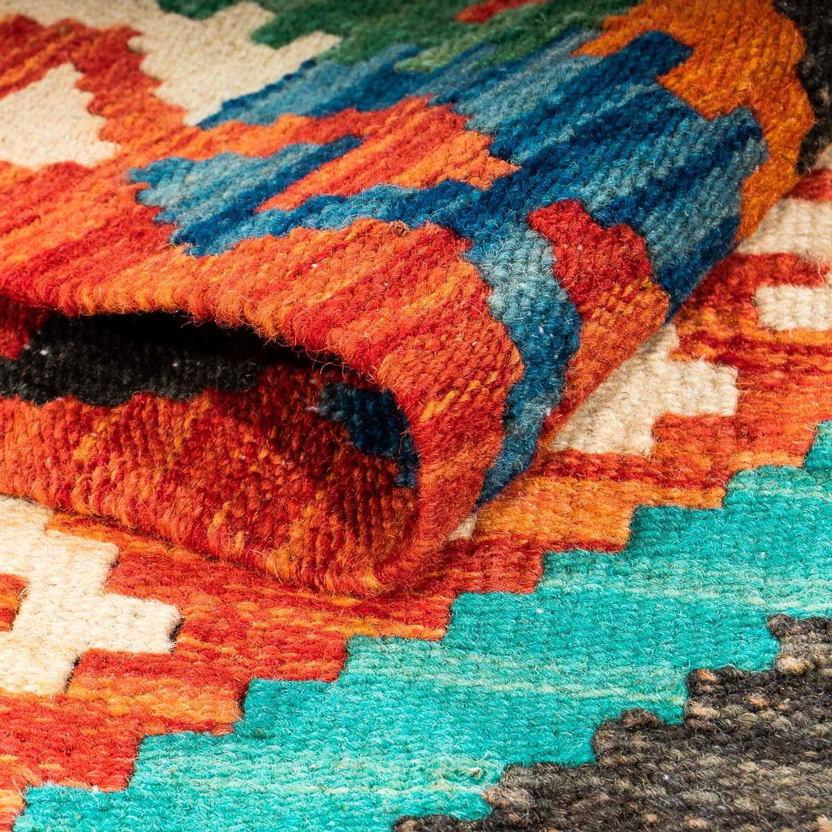 Dywan Kelim - Splash - 128 x 86 cm - rdza