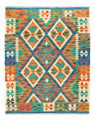 Dywan Kelim - Splash - 115 x 92 cm - niebieski