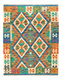 Dywan Kelim - Splash - 115 x 92 cm - niebieski