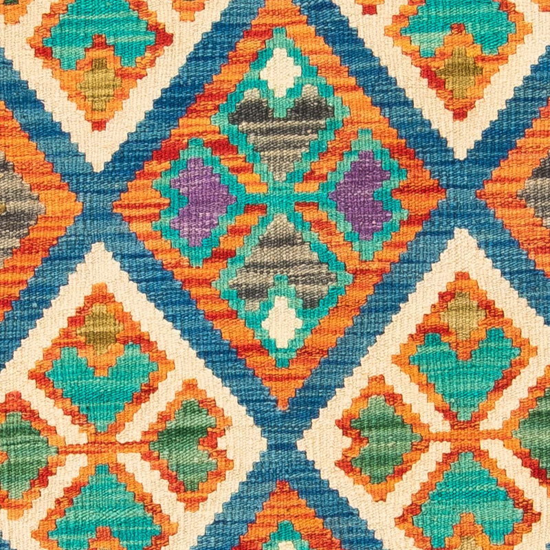 Dywan Kelim - Splash - 115 x 92 cm - niebieski