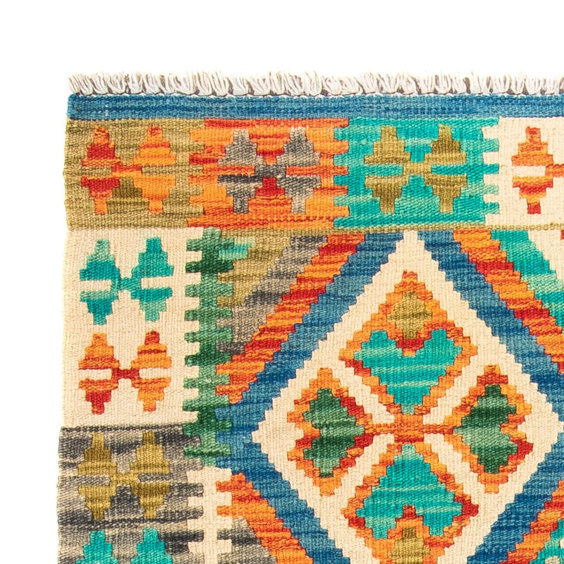 Dywan Kelim - Splash - 115 x 92 cm - niebieski