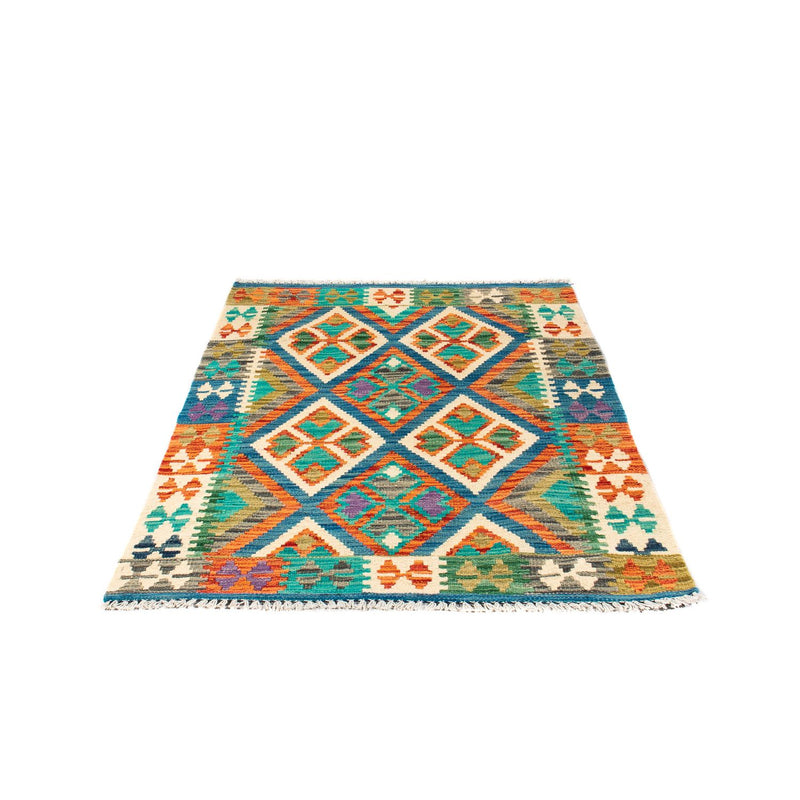 Dywan Kelim - Splash - 115 x 92 cm - niebieski