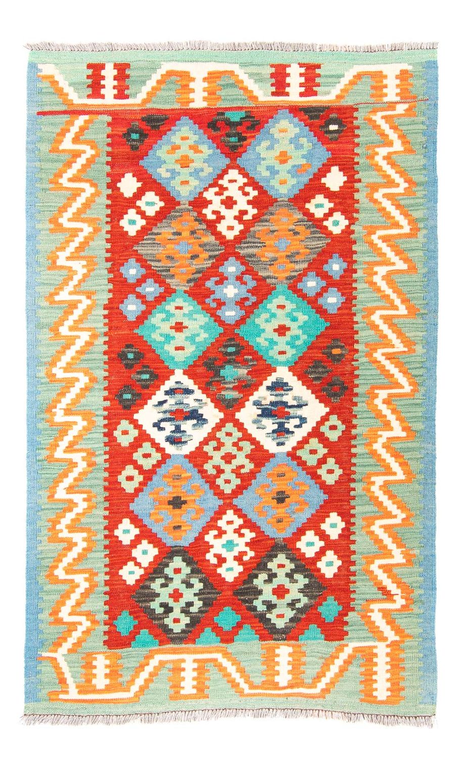 Dywan Kelim - Splash - 154 x 99 cm - ciemna czerwień