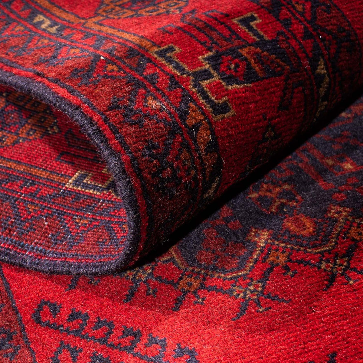 Biegacz Afgański dywan - Kunduz - 295 x 82 cm - ciemna czerwień