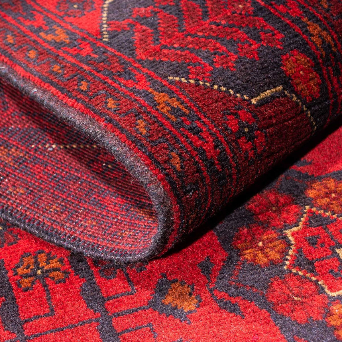 Biegacz Afgański dywan - Kunduz - 299 x 82 cm - ciemna czerwień