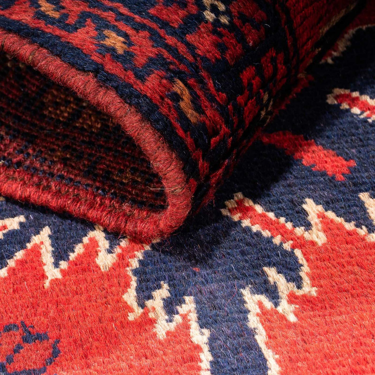 Afgański dywan - Kunduz - 98 x 49 cm - ciemna czerwień