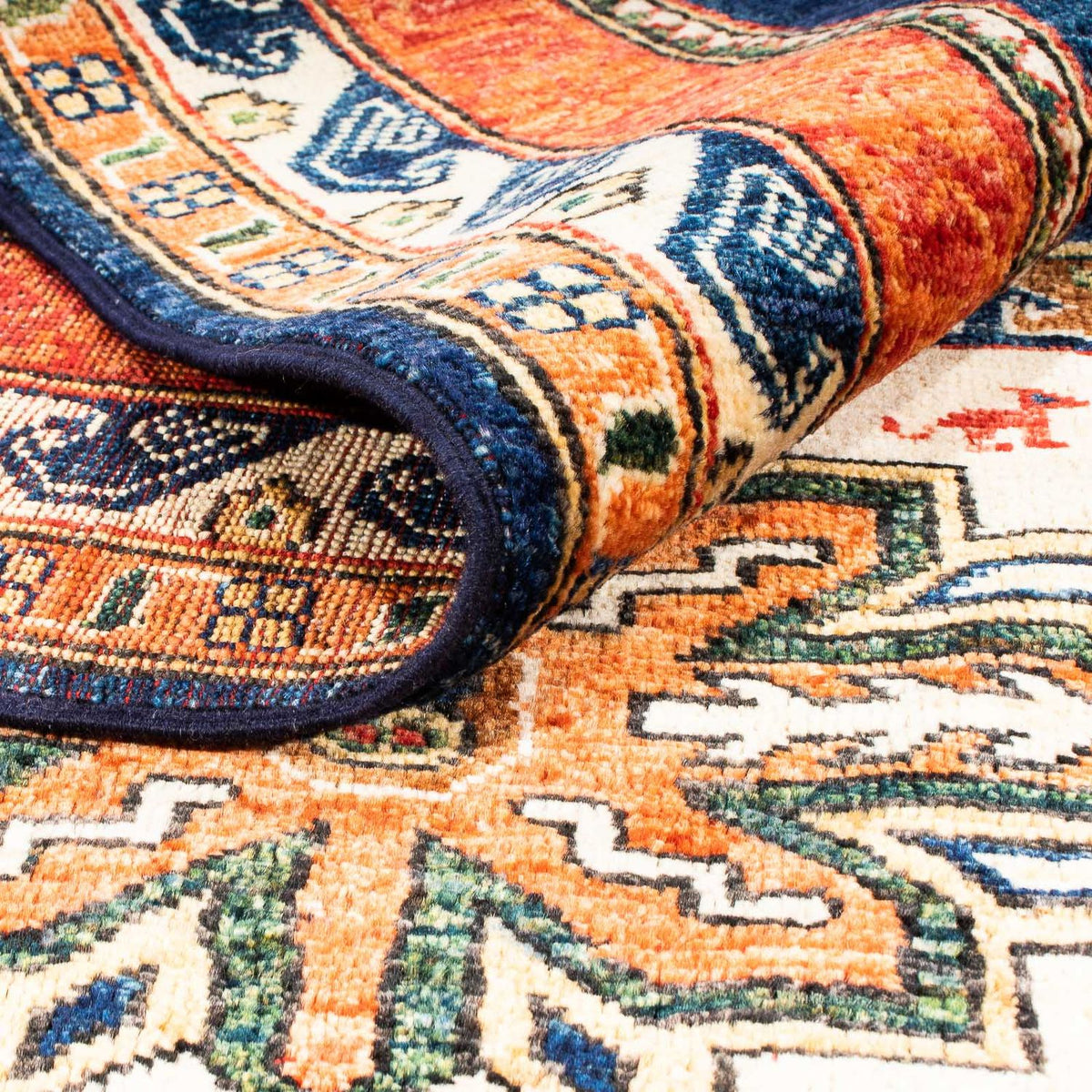 Dywan afgański - 185 x 122 cm - ciemnoniebieski