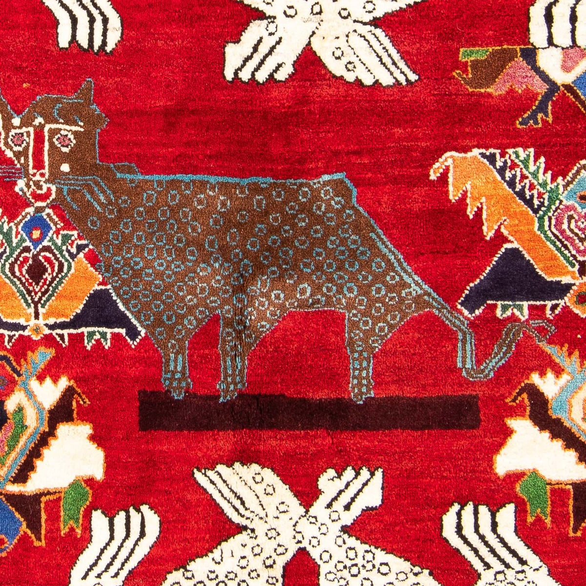 Perski dywan - Nomadyczny - 204 x 135 cm - ciemna czerwień