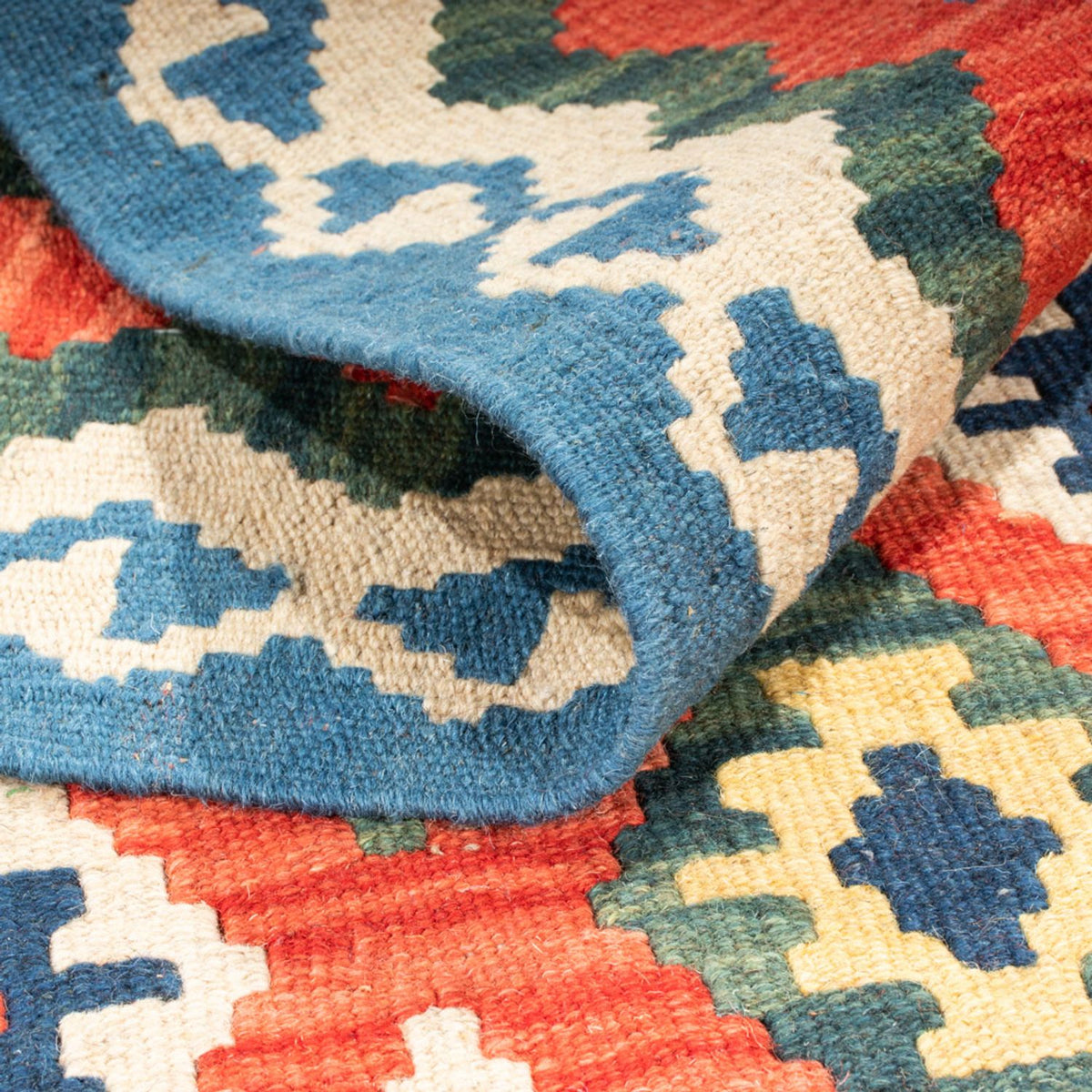 Biegacz Dywan Kelim - Orientalny - 206 x 60 cm - ciemna czerwień